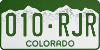 CO license plate 010RJR
