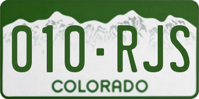 CO license plate 010RJS