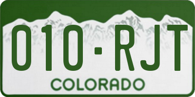 CO license plate 010RJT