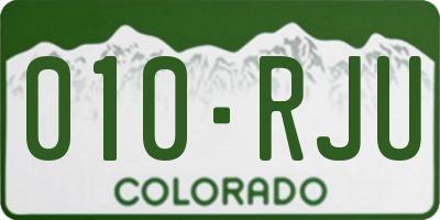 CO license plate 010RJU