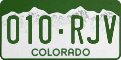 CO license plate 010RJV