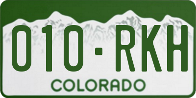 CO license plate 010RKH