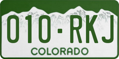 CO license plate 010RKJ