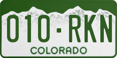 CO license plate 010RKN