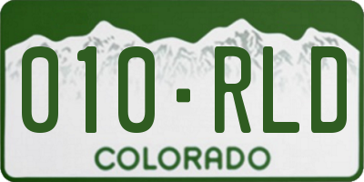 CO license plate 010RLD