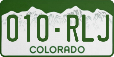 CO license plate 010RLJ