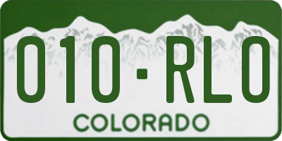 CO license plate 010RLO
