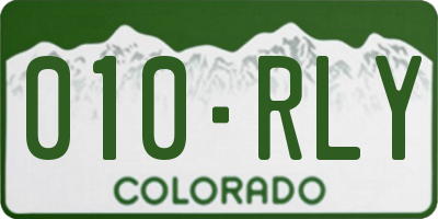 CO license plate 010RLY