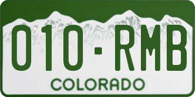 CO license plate 010RMB