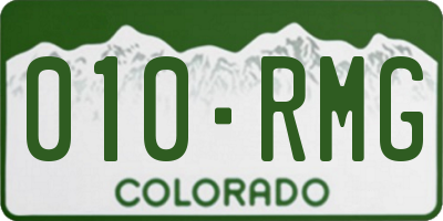 CO license plate 010RMG