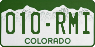 CO license plate 010RMI