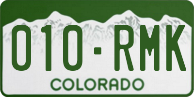 CO license plate 010RMK