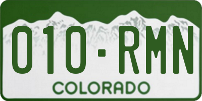 CO license plate 010RMN