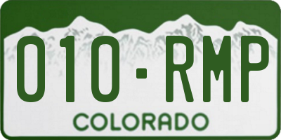 CO license plate 010RMP