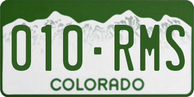 CO license plate 010RMS