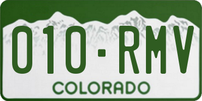CO license plate 010RMV