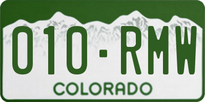 CO license plate 010RMW