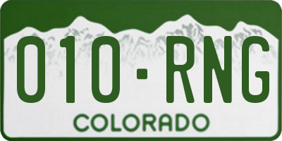 CO license plate 010RNG