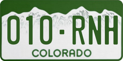 CO license plate 010RNH