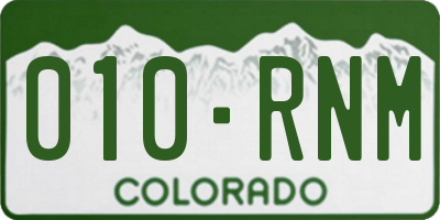 CO license plate 010RNM