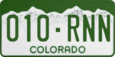 CO license plate 010RNN