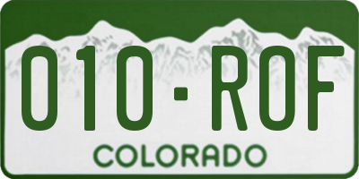 CO license plate 010ROF
