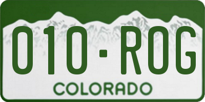 CO license plate 010ROG