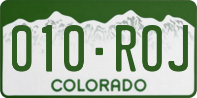 CO license plate 010ROJ