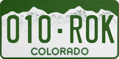 CO license plate 010ROK