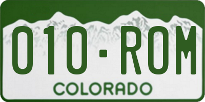 CO license plate 010ROM