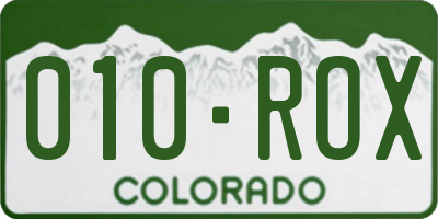 CO license plate 010ROX