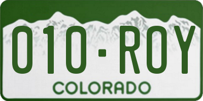 CO license plate 010ROY