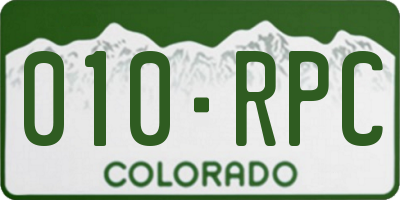 CO license plate 010RPC