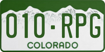 CO license plate 010RPG