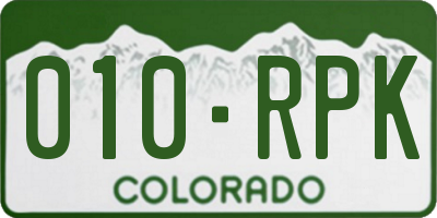 CO license plate 010RPK