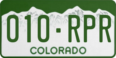CO license plate 010RPR