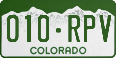 CO license plate 010RPV