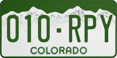 CO license plate 010RPY