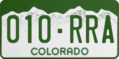 CO license plate 010RRA