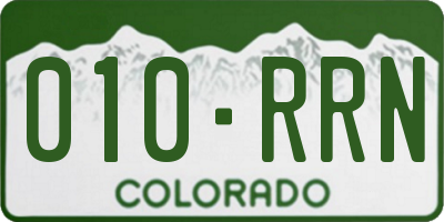 CO license plate 010RRN