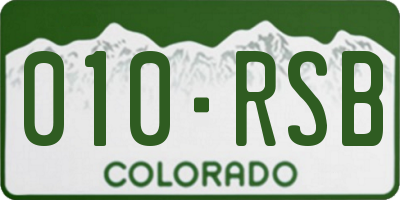 CO license plate 010RSB