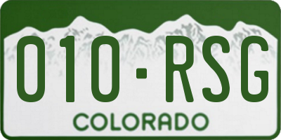CO license plate 010RSG