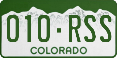 CO license plate 010RSS