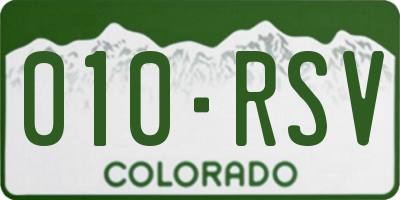 CO license plate 010RSV