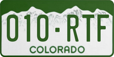 CO license plate 010RTF