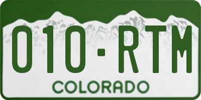 CO license plate 010RTM