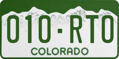 CO license plate 010RTO