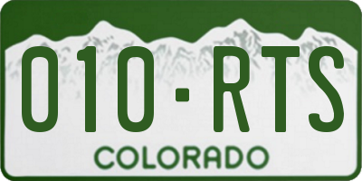 CO license plate 010RTS
