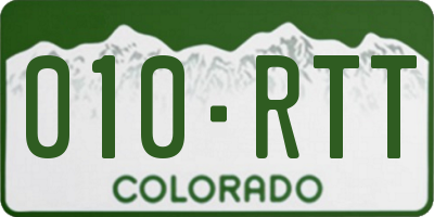 CO license plate 010RTT