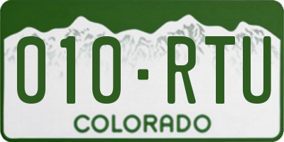 CO license plate 010RTU